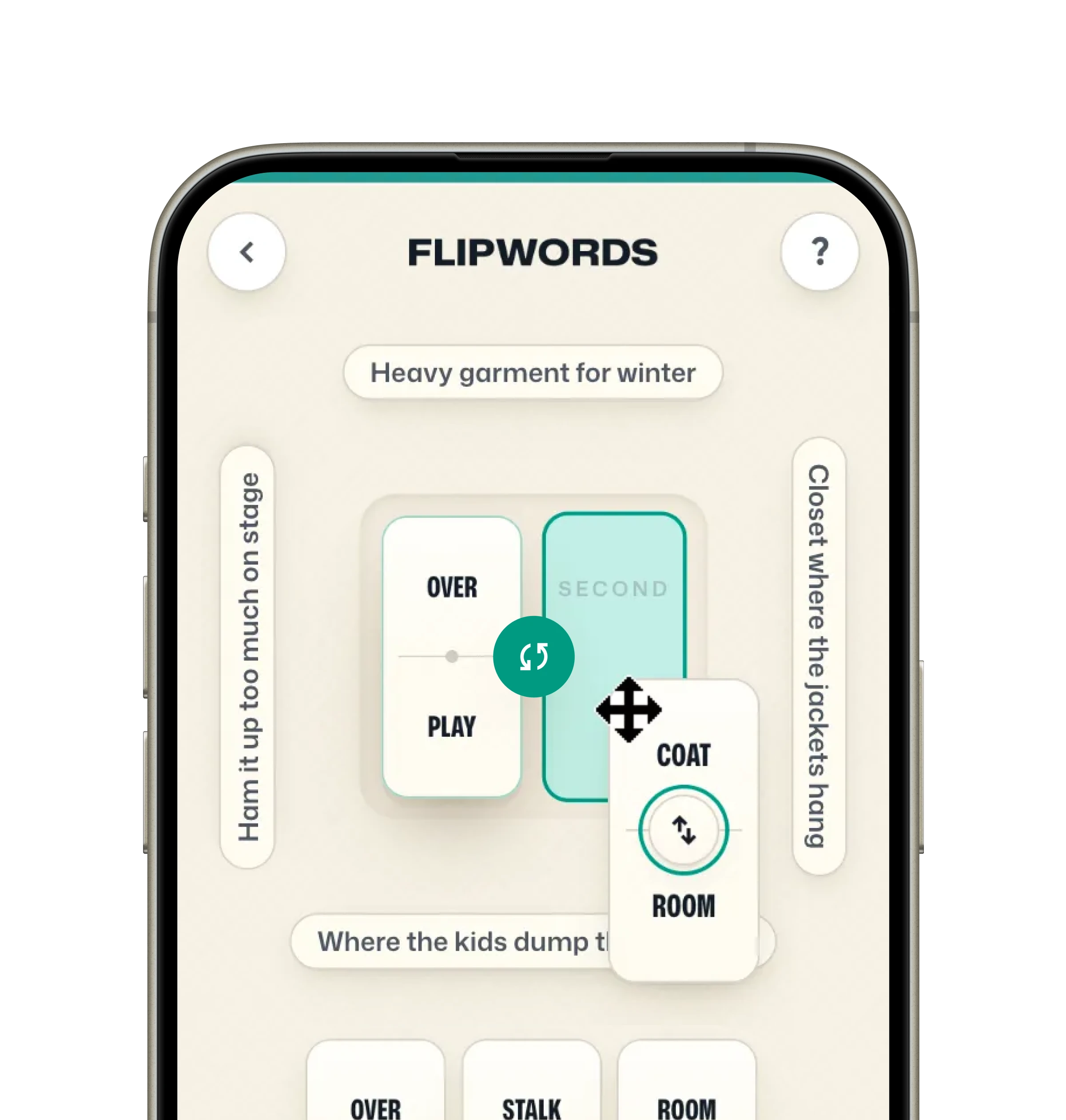FlipWords running on a phone